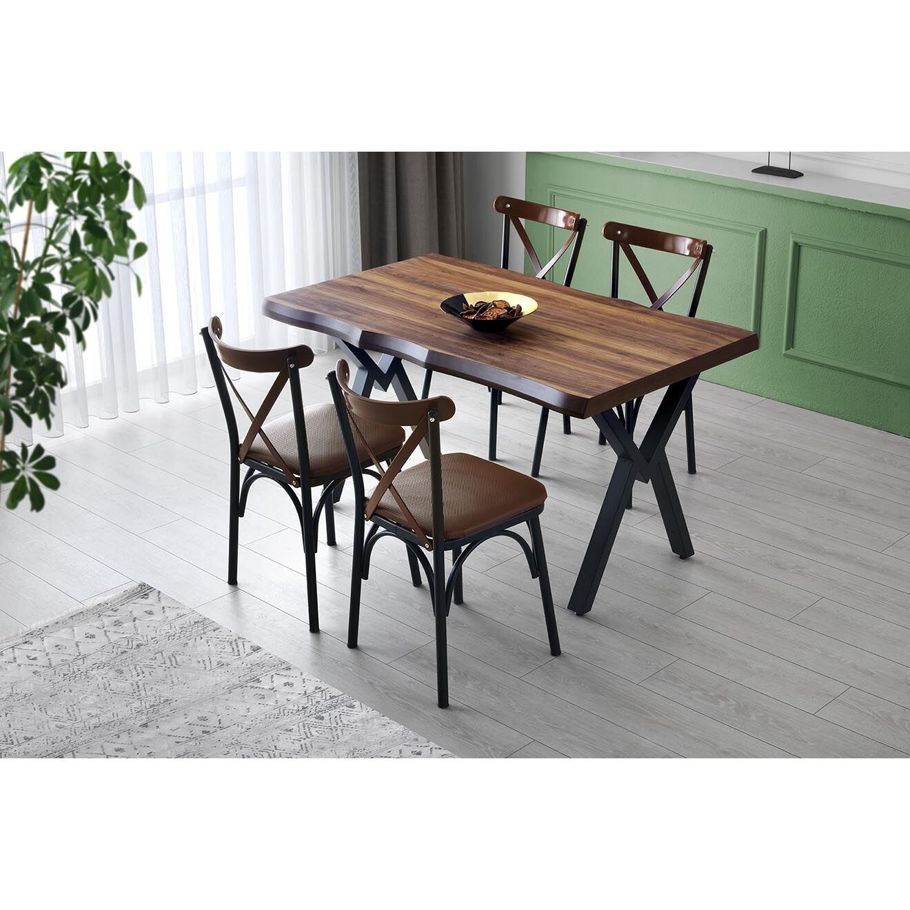 Wooden Art Table de salle à manger efor beige - 140x75x80 cm