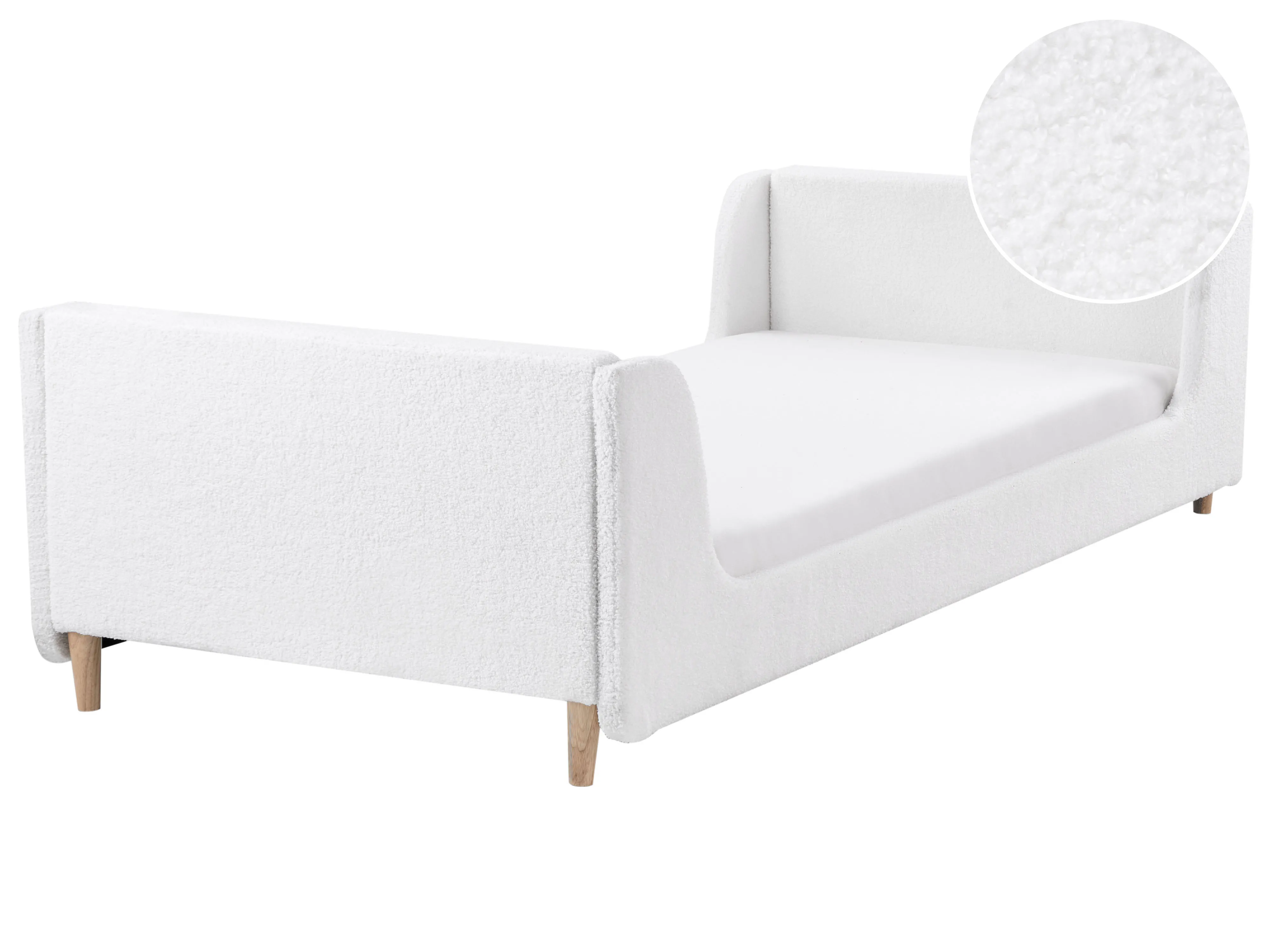 Kinderbed Bouclé LAYE 90 x 200 cm Gebroken wit