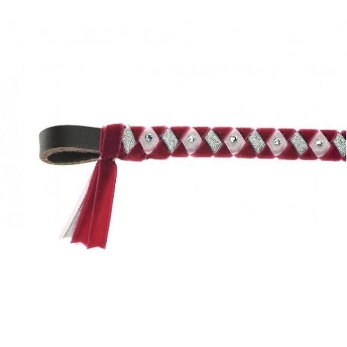 Testa York para cavalos, cereja/rosa claro/prateada