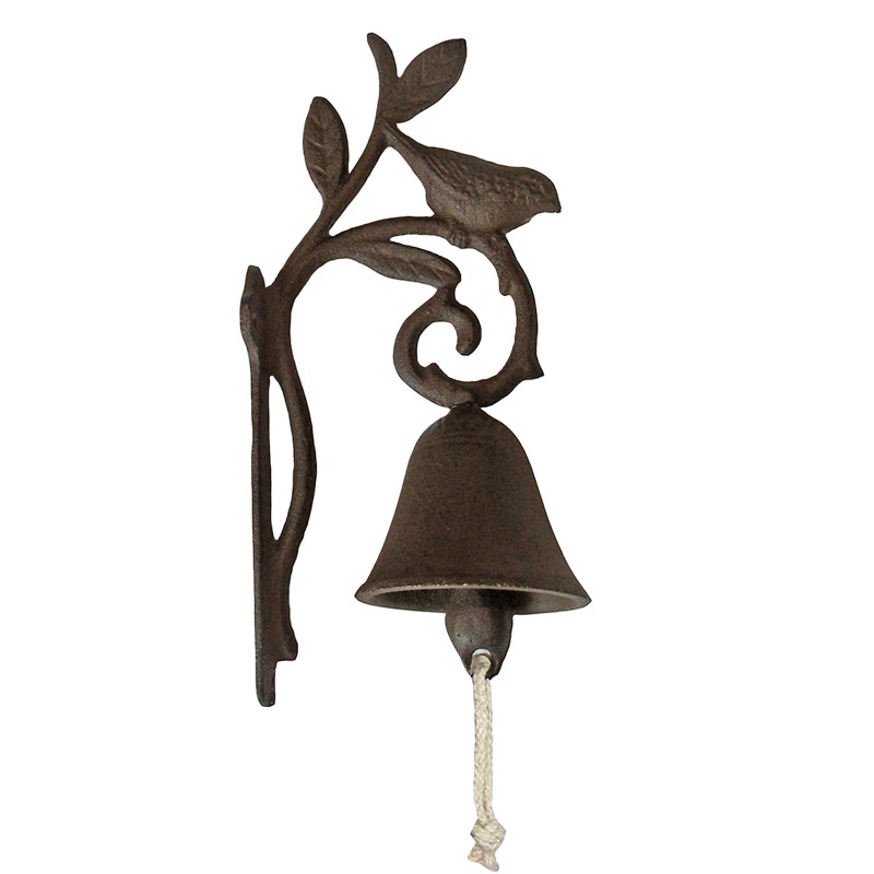 Cloche carillon fonte oiseau 12x8x24cm