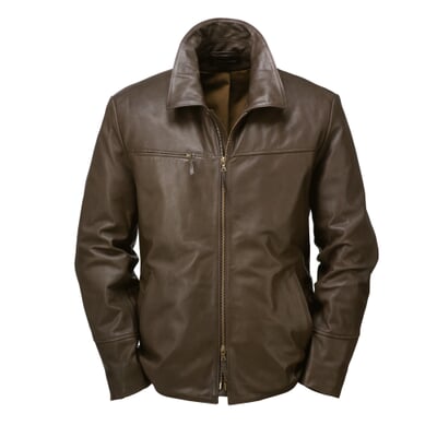 Herren-Rindlederjacke, Dunkelbraun