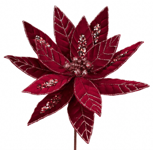 Beau Deco Poinsettia Flower