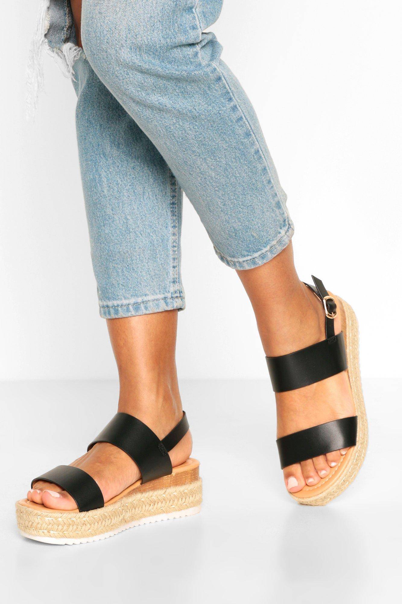boohoo Espadrilles à plateforme à double bride