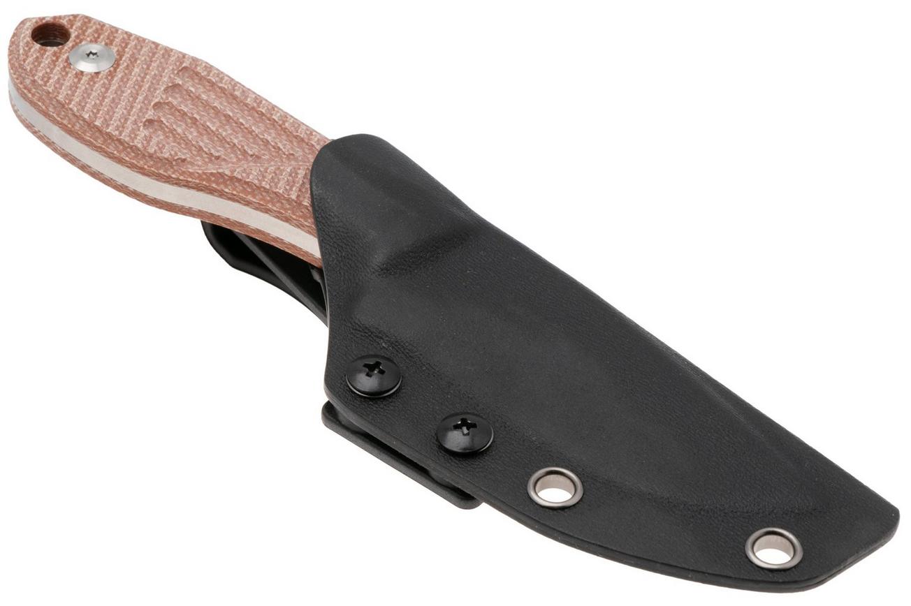 Tenable Knives Tiny Dancer G014A5 Stonewashed D2, Brown Micarta, vaststaand mes, Jonathan Styles design