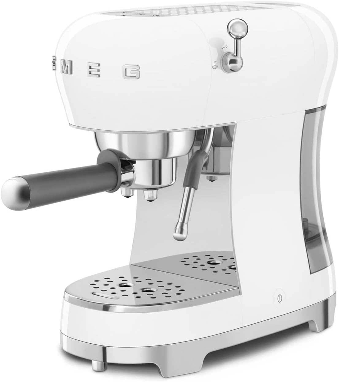 Smeg, Machine à Café Expresso Manuelle ECF02CREU, Système Thermoblock et Buse Vapeur, 4 Fonctions Expresso, Plateau Amovible, Porte Filtre, Réservoir d'Eau 1 L, Dimensions Compactes, 1350W, Crème