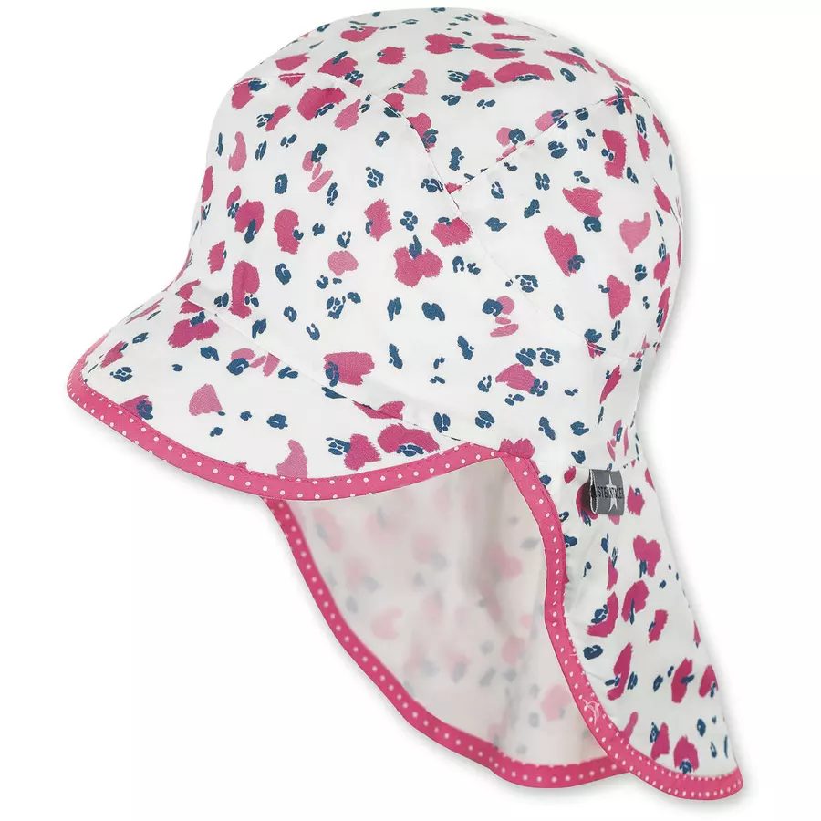 Sterntaler Schirmmütze mit Nackenschutz weiss flower