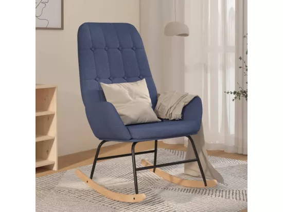 Chaise à bascule Bleu Tissu