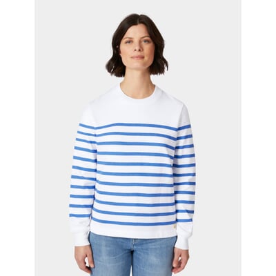 Damen-Sweatshirt, Weiß-Blau