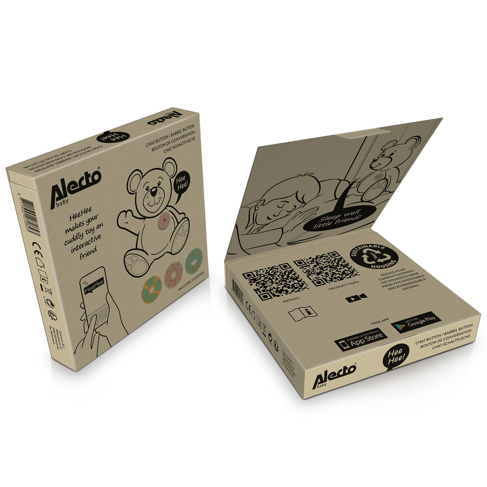 Alecto button heehee + konijn - interactieve knuffel