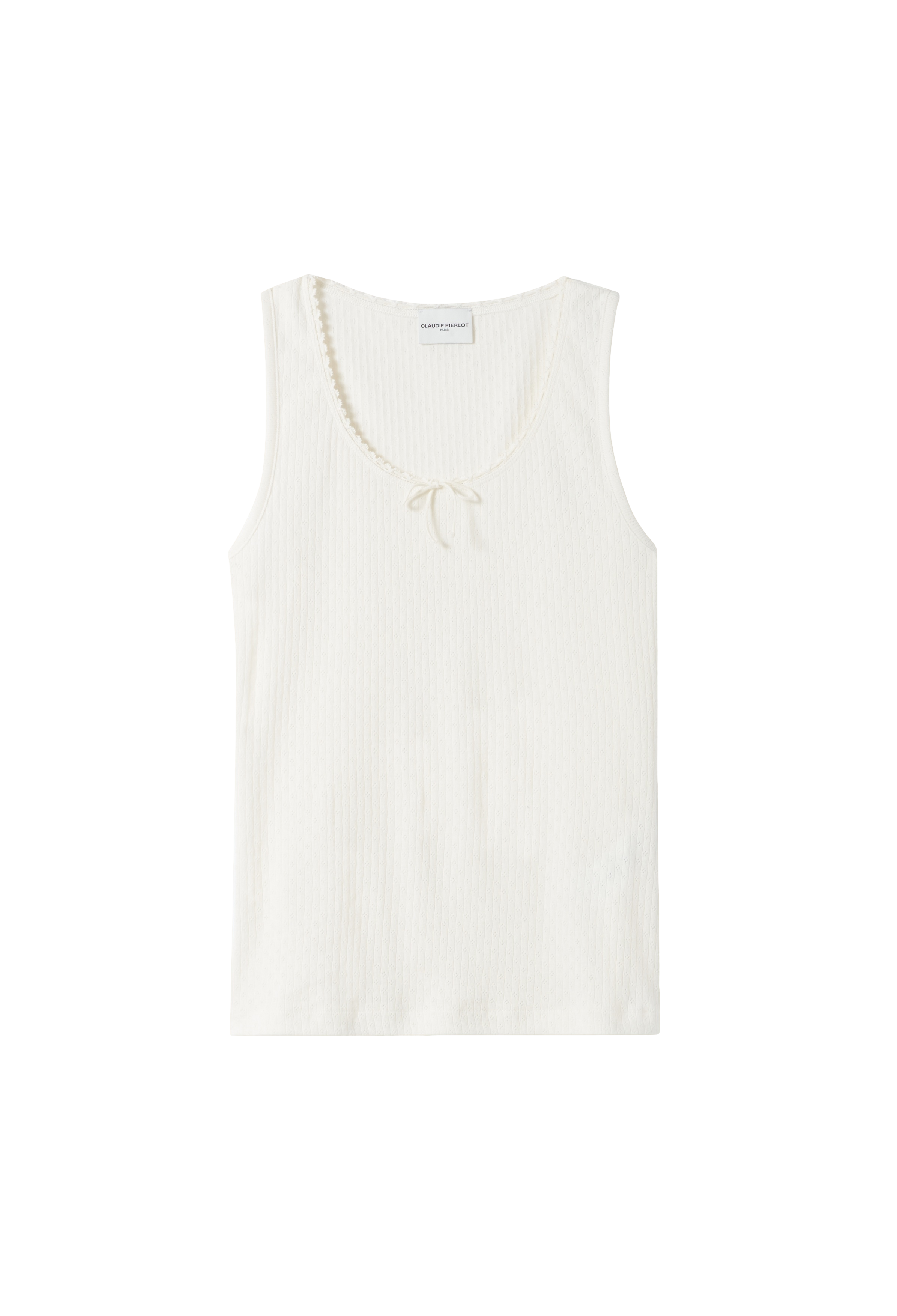 Débardeur dentelle en coton| Blanc