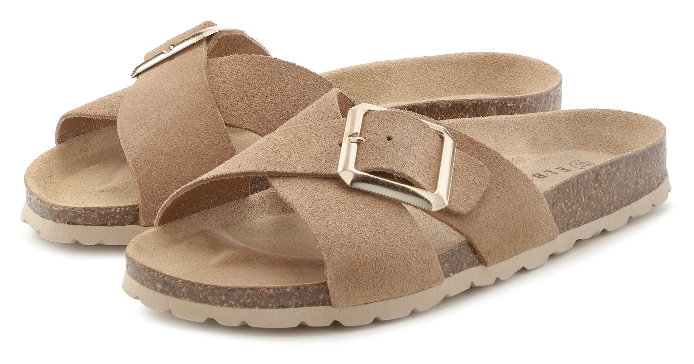 Elbsand Pantolette »Mule, Sandale, offener Schuh«  Sommerschuh aus hochwertigem Leder mit weichem Komfortkorkfussbett