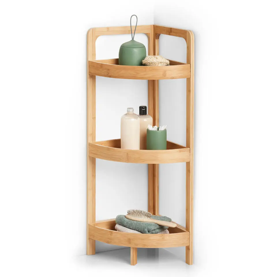 Zeller Hoekkastje/rekje - bamboe - hout - 29 x 29 x 85 cm