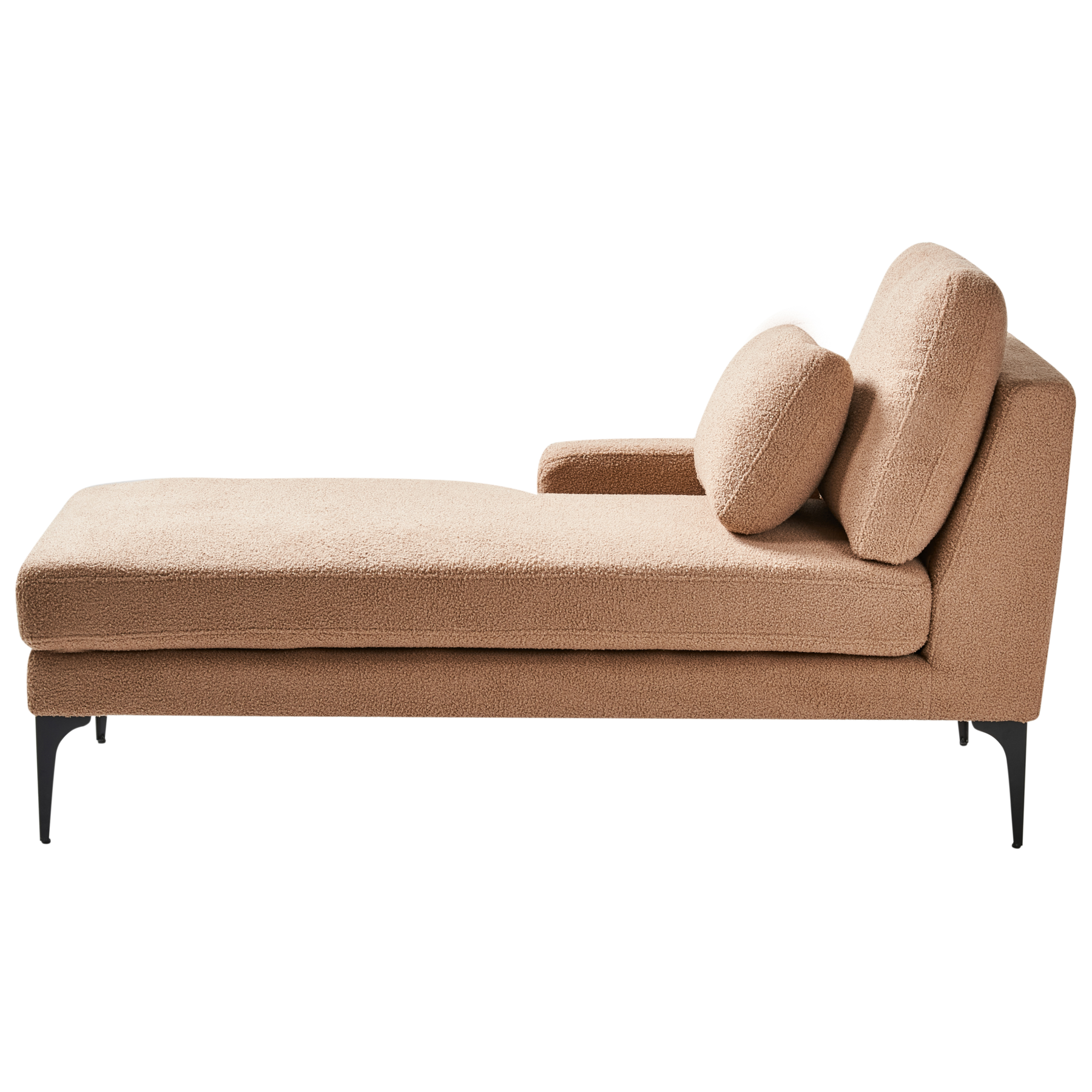 Beliani - EWRON - Chaise longue - Zandbeige - Rechtszijdig - Bouclé