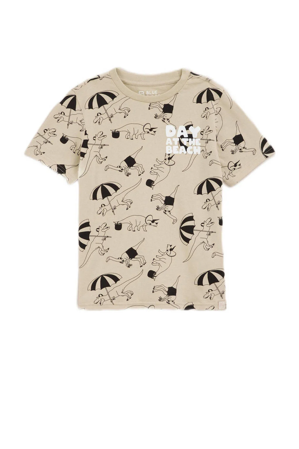 WE Fashion T-shirt met all over print beige