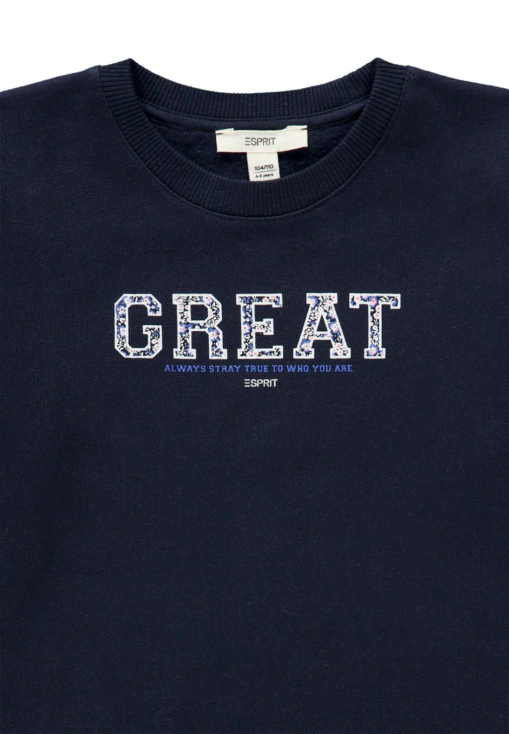 ESPRIT jurk met tekst donkerblauw