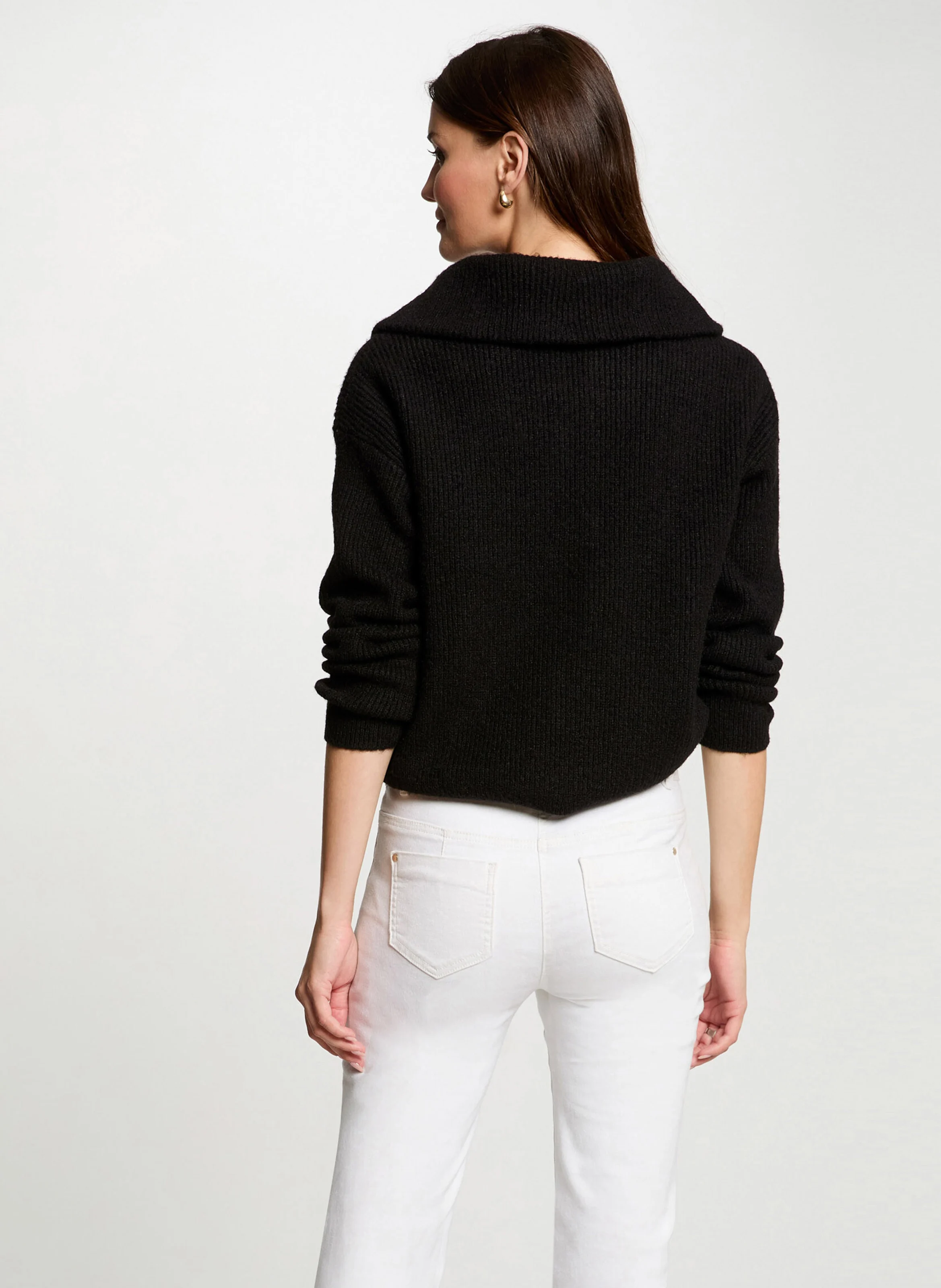 MCOLAR - Pull droit col camionneur | Noir