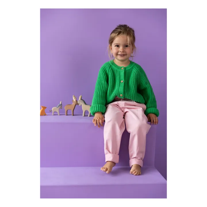 Yuki Cardigan Raglan Coton Bio | Vert