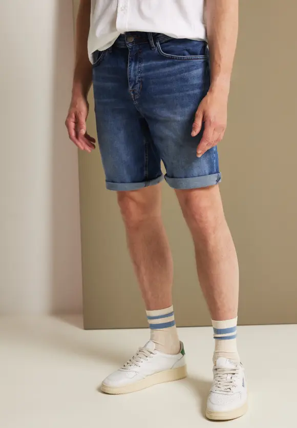 Regular Fit Jeans Bermuda - dark blue heavy wash