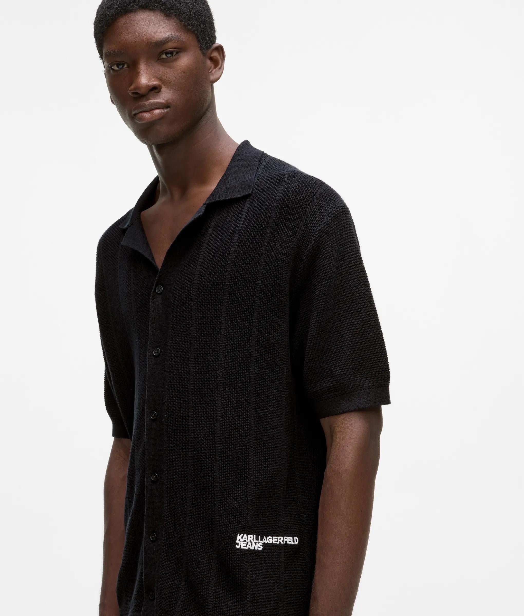 Gebreid poloshirt met korte mouwen