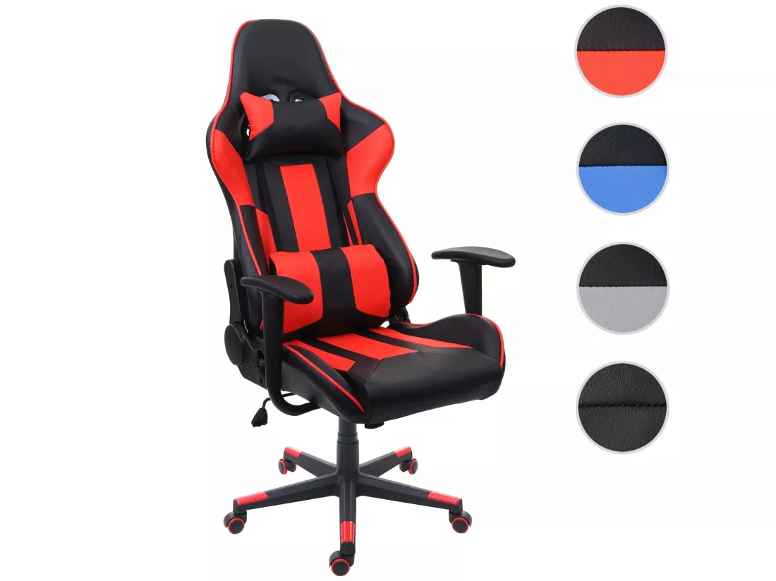 Chaise de bureau MCW-F84, noir/rouge