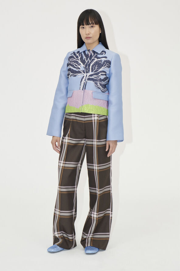 Stine Goya Boxy Straight Jacket, 2269 Woven Jacquard Tree
