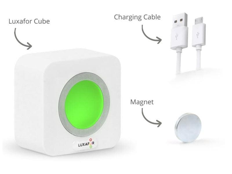 Luxafor Cube Luxafor Cube – eine eigenständige LED-Verfügbarkeitsanzeige, die unerwünschte Ablenkungen eliminiert