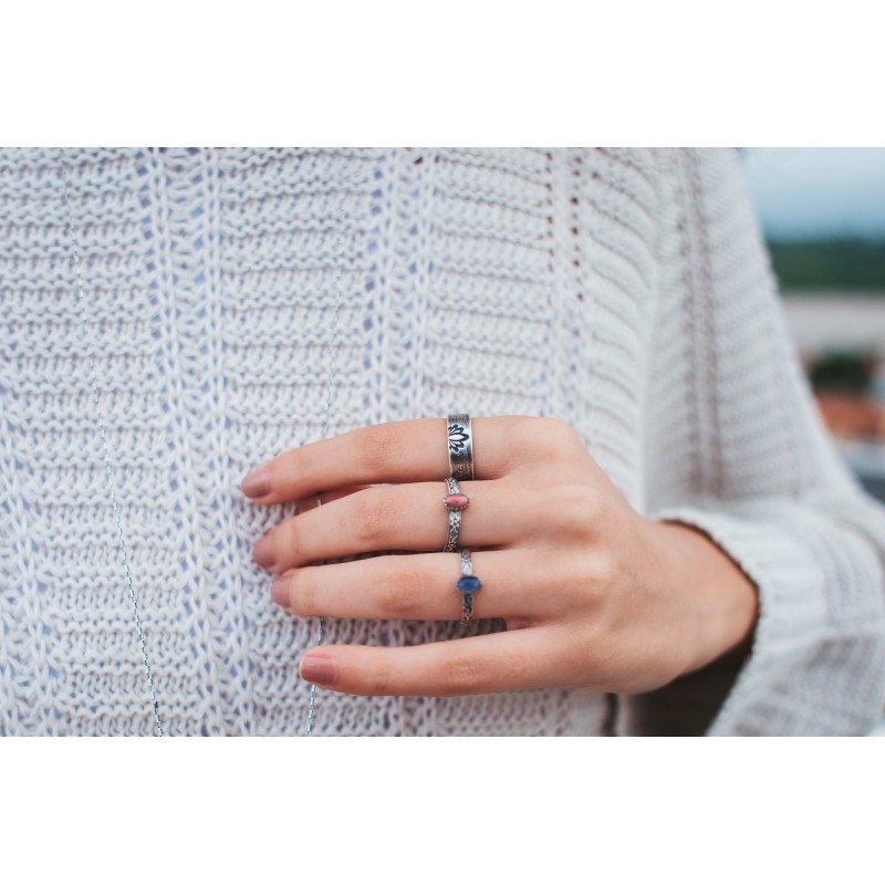 Bague Ethnique Rhodonite Argent 925
