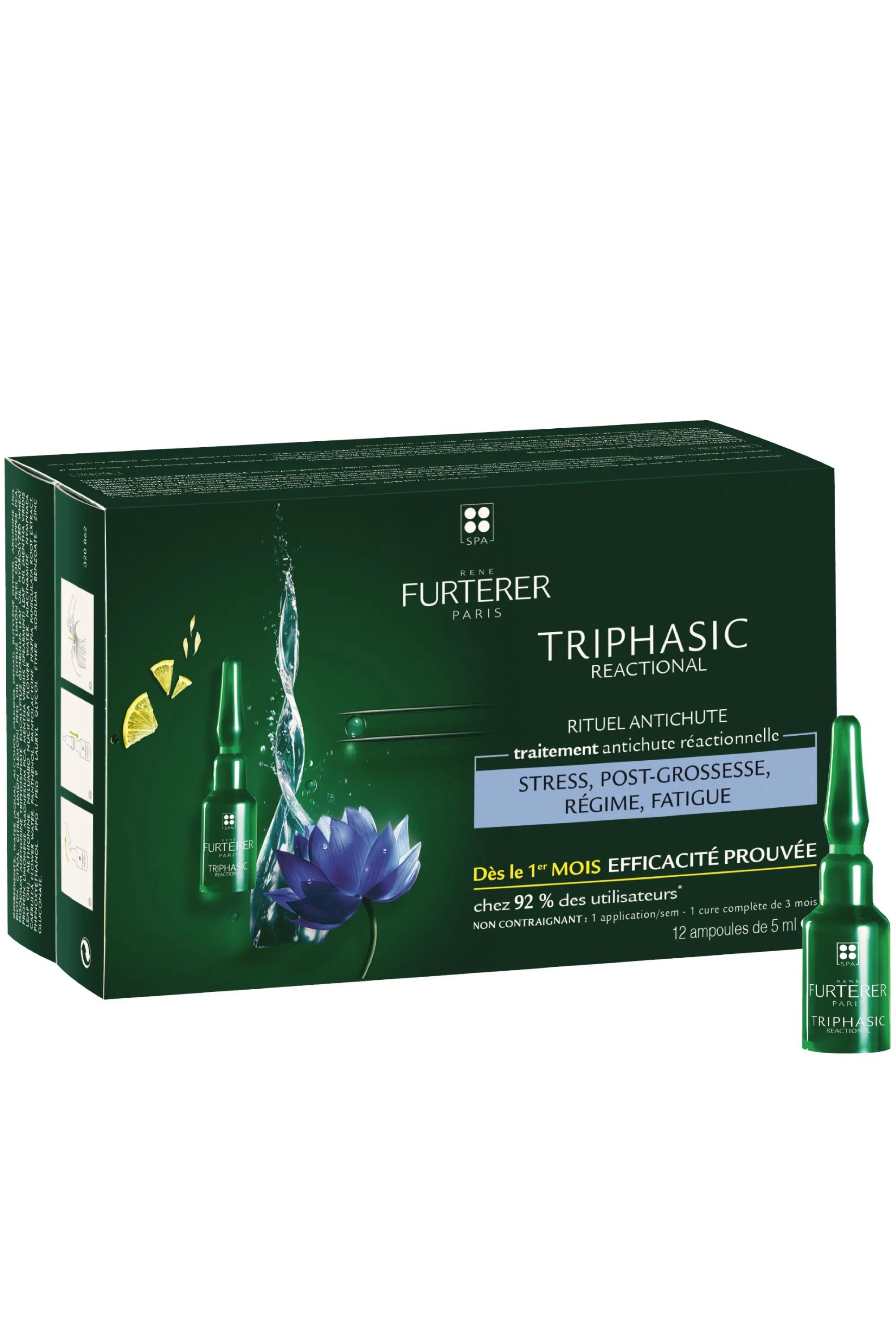 René Furterer Traitement antichute 12 doses Triphasic Réactionel