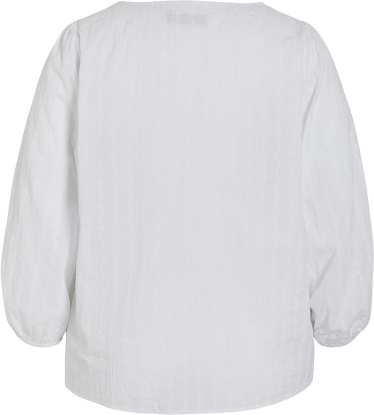 Vila VIMILLAN V-NECK 3/4 SHIRT/CUR Bright white