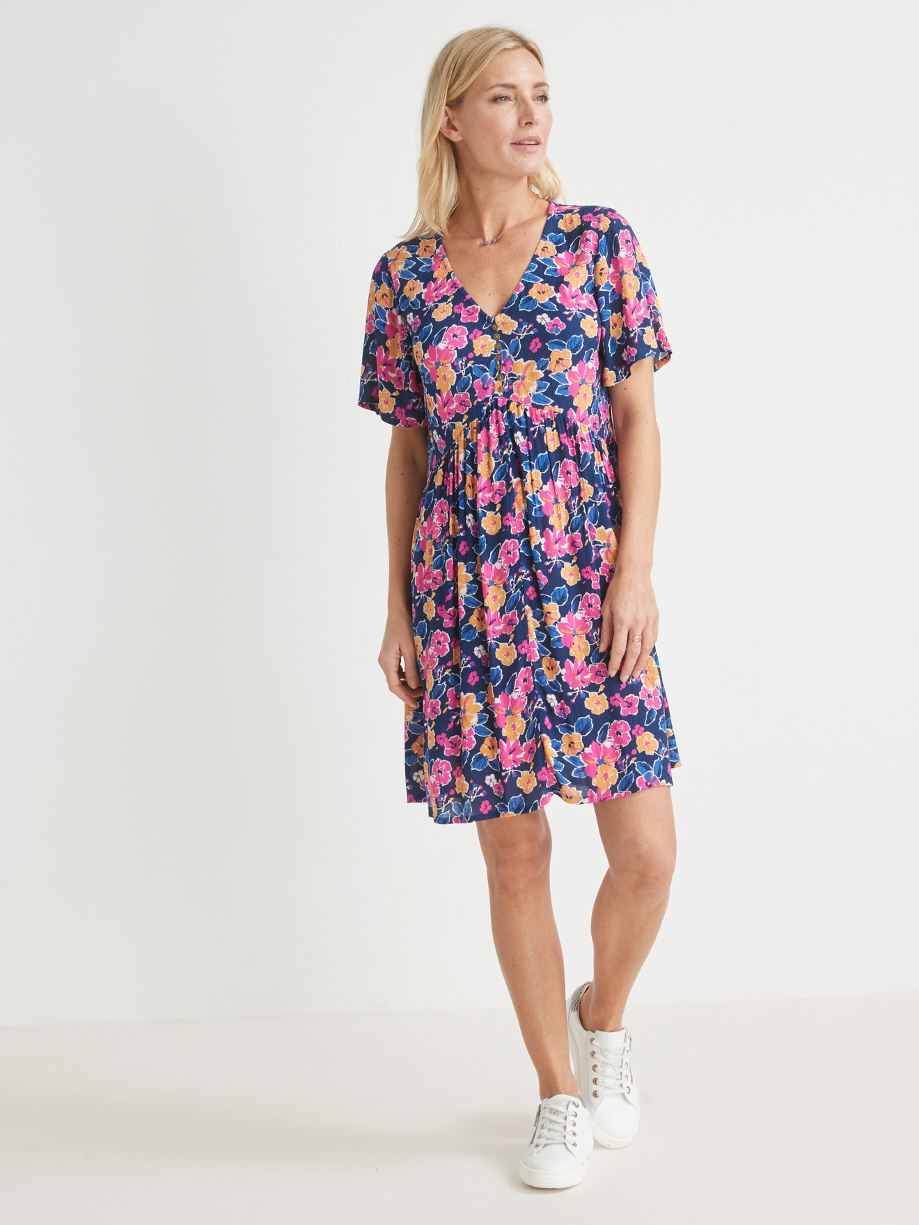 Robe forme trapèze en crêpe
