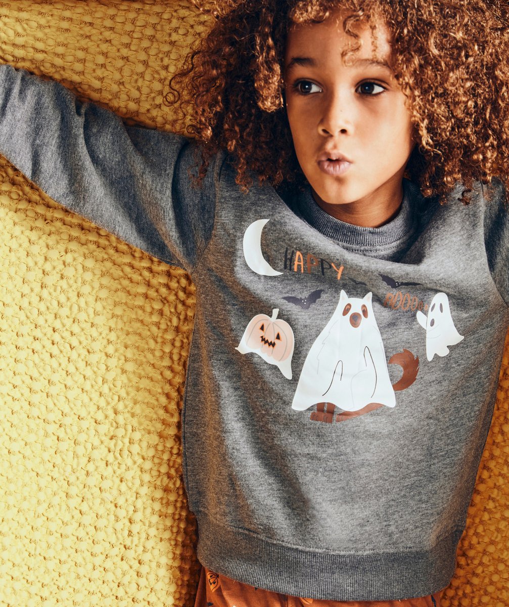 PYJAMA GARÇON EN FIBRES RECYCLÉES THÈME HALLOWEEN FLUORESCENT