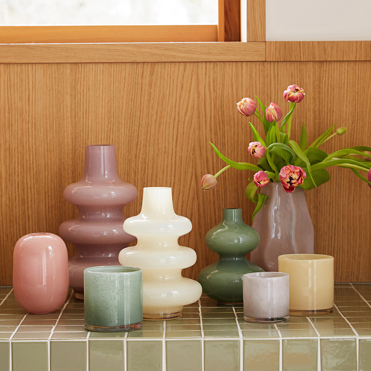 LA REDOUTE INTERIEURS<br>Vaso de vidro Alt.18 cm Olia