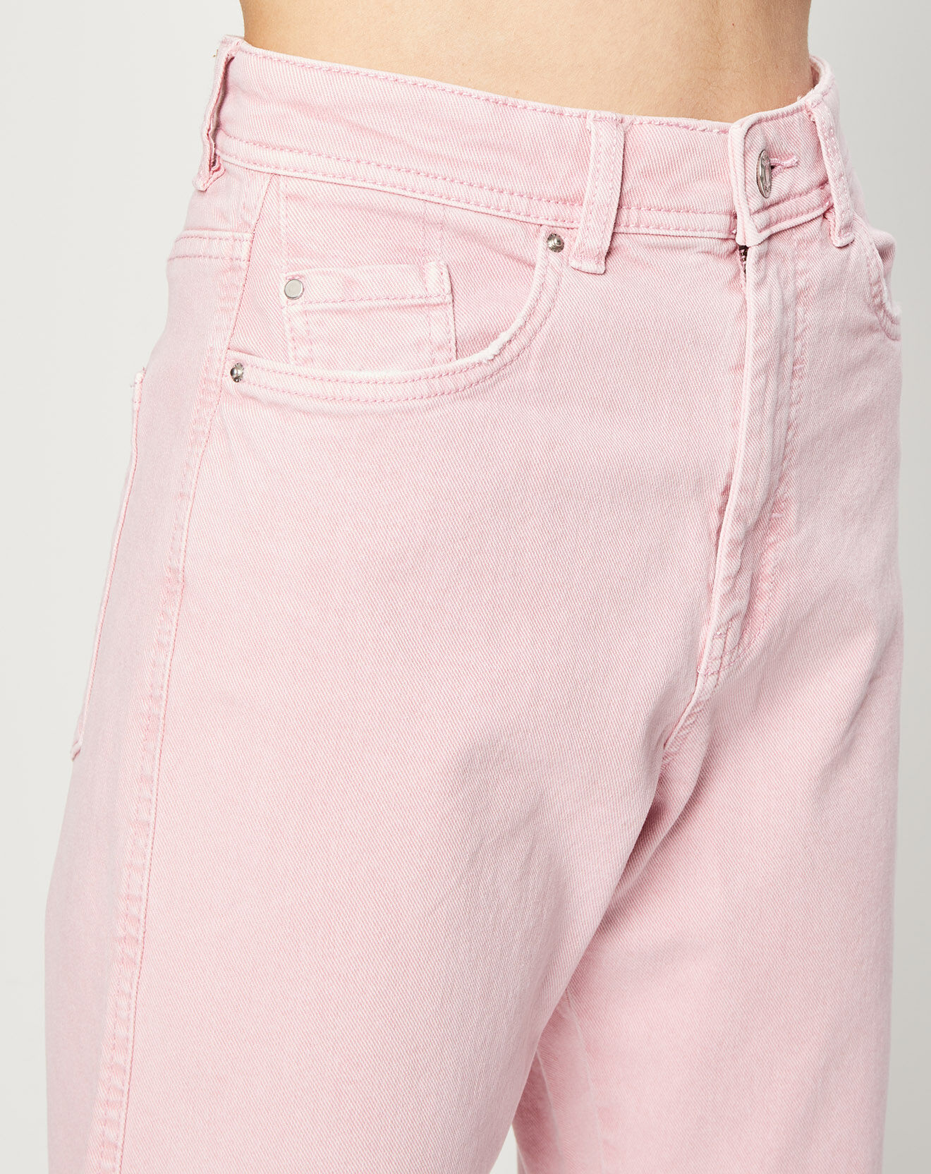 Esprit Jean en Toile de coton bio taille haute rose