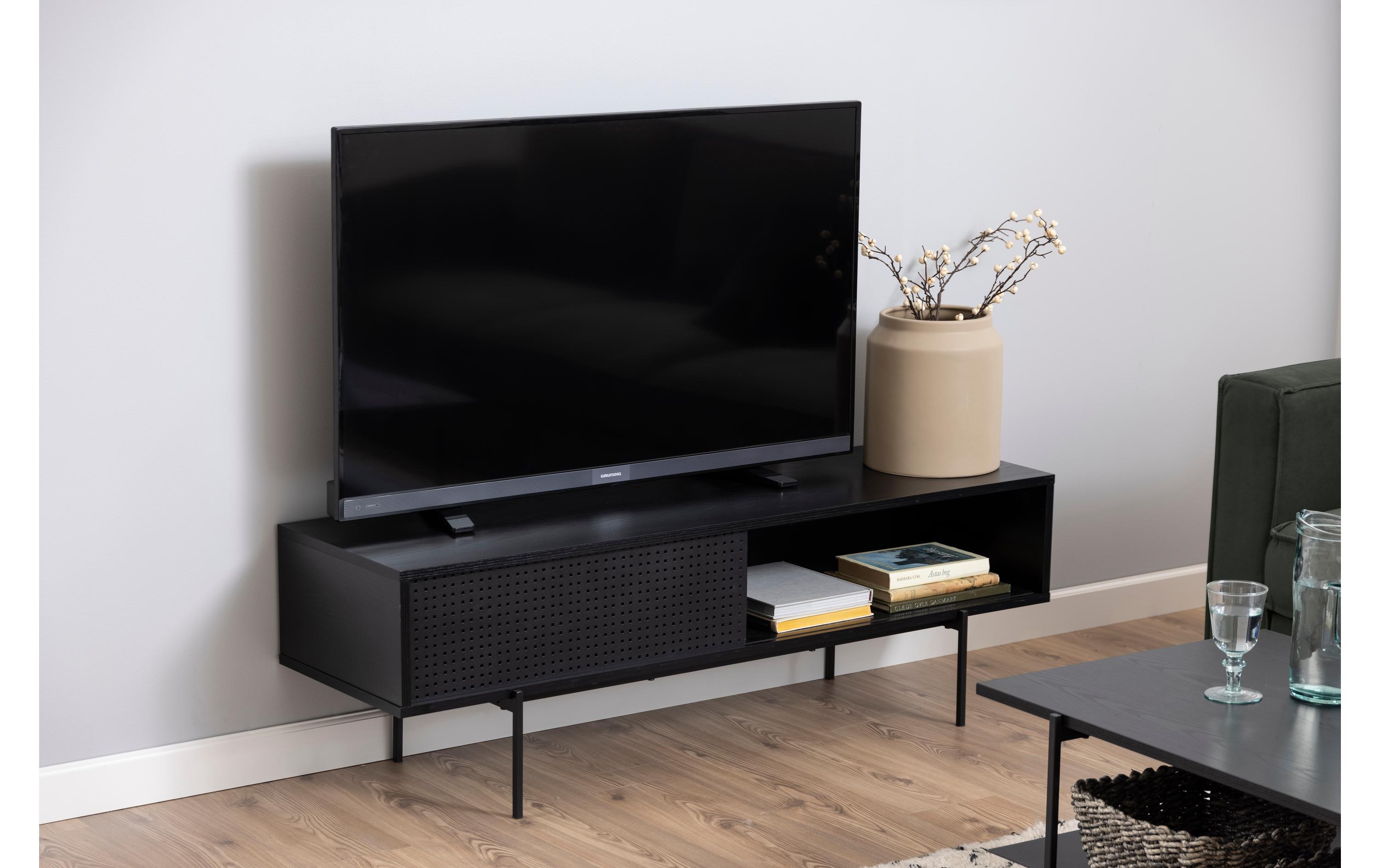 TV-Möbel Angus 140 x 40 x 44.5 cm, Schwarz<br>TV-Kommode