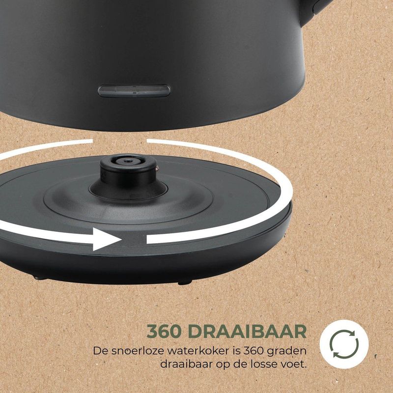 Bourgini - Elements - Digitale Waterkoker - Zwart - 1.7 liter inhoud