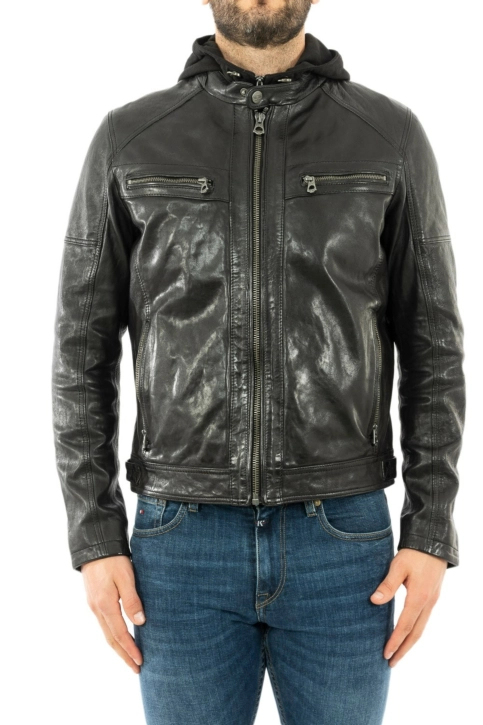 Blousons cuir daytona bishop black
