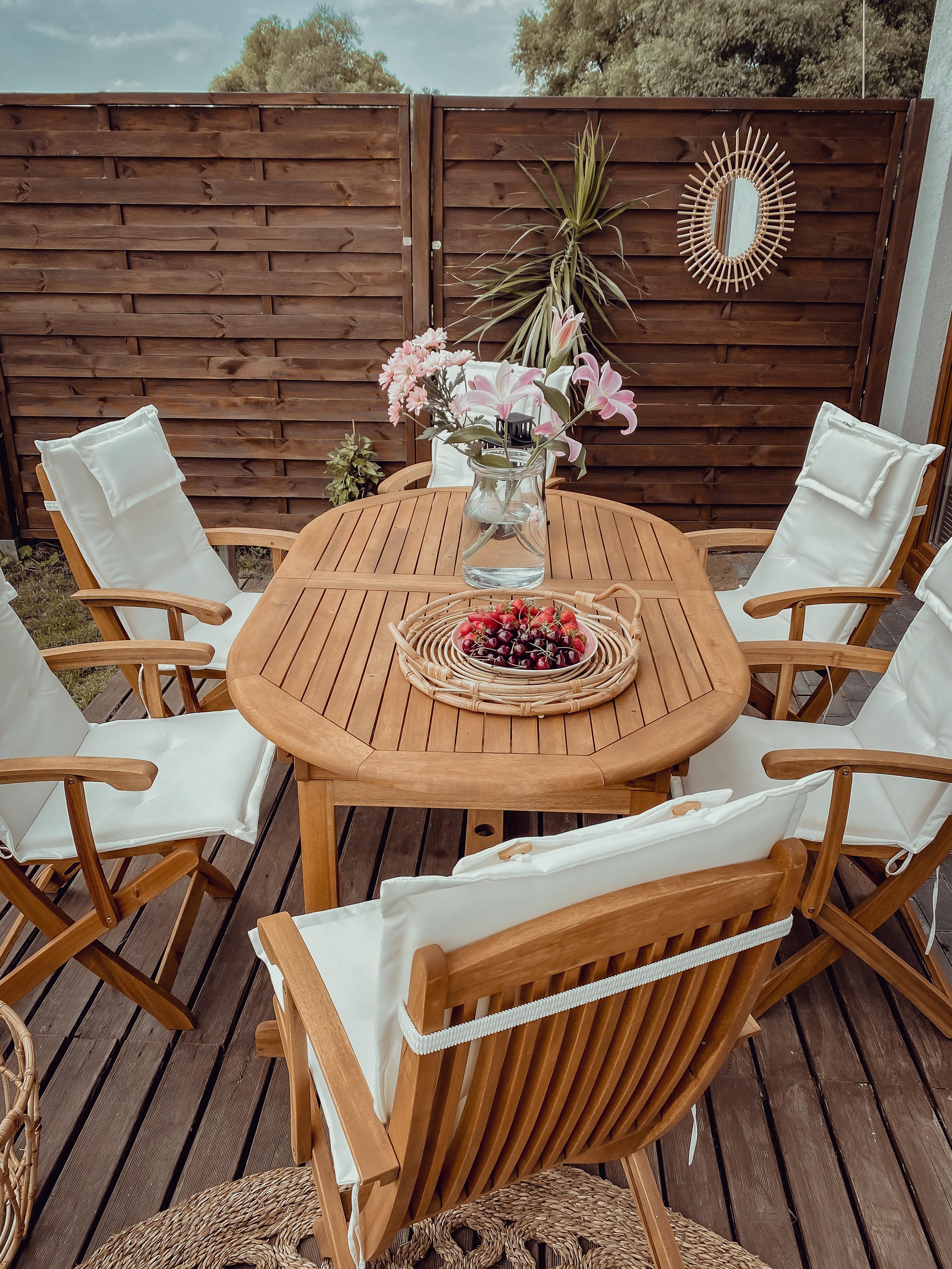 Tuinset 8-zits MAUI met kussens Acaciahout Gebroken wit