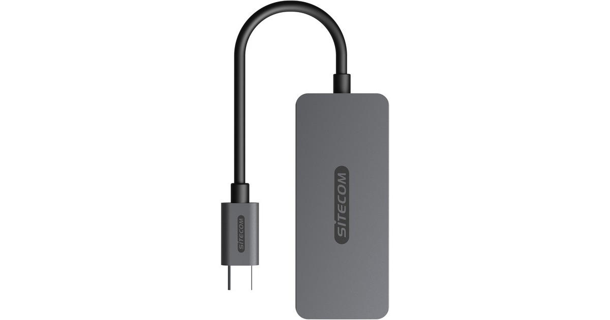 SitecomUSB-C naar 4x USB-C 10 Gbps usb-hub  (Grijs)