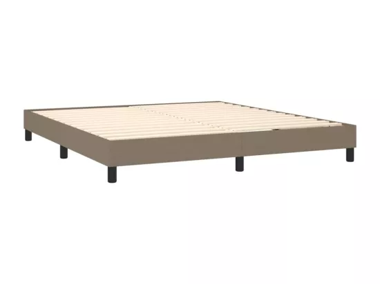 Sommier tapissier avec matelas et LED Taupe 180x200 cm Tissu
