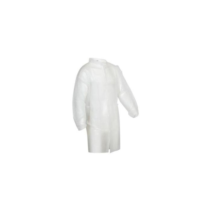 Bezoekersjassen Non Woven 50st PP Drukknopen Wit XXL 20115 (815278)