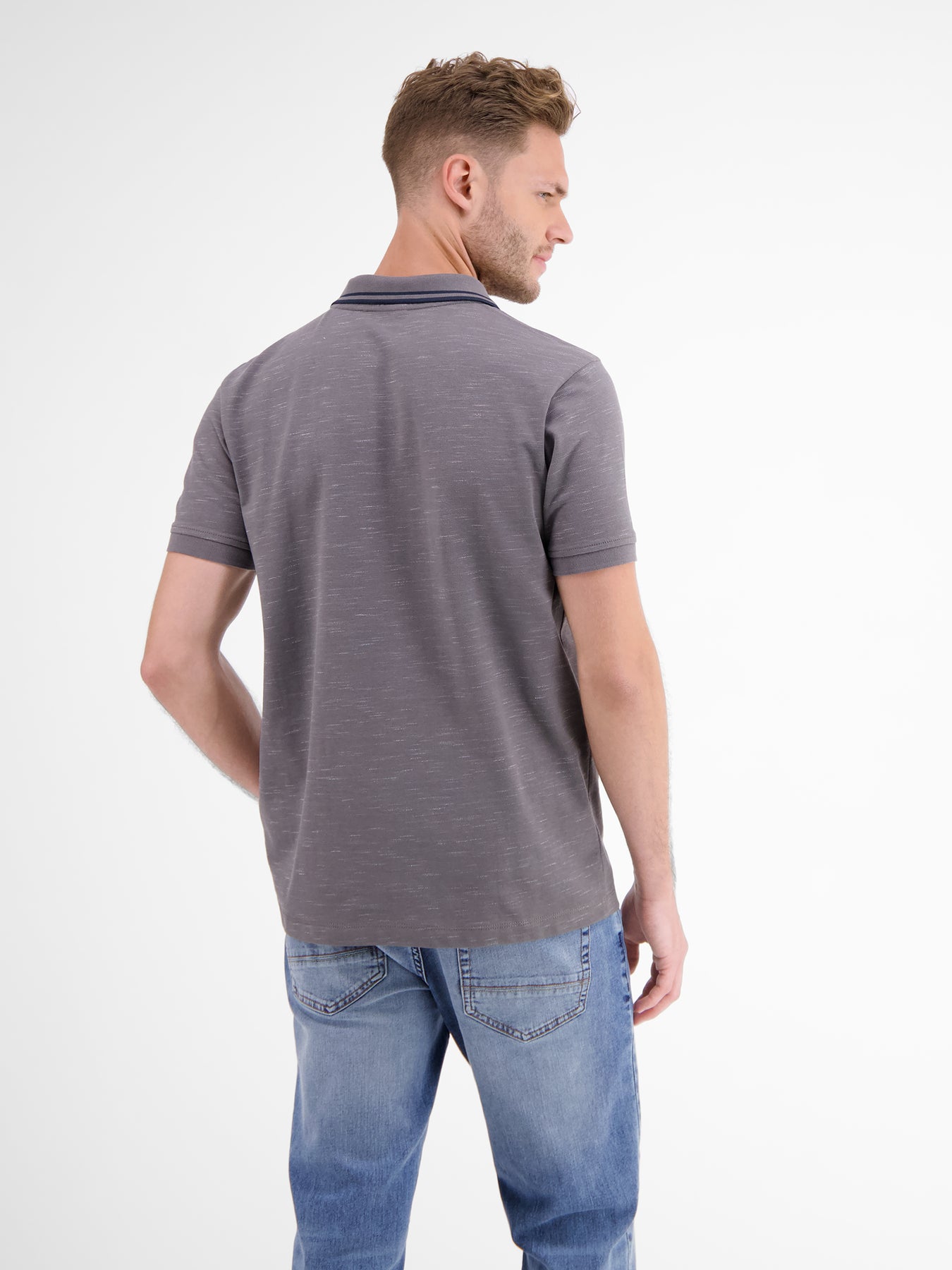 Poloshirt in Two-Tone-Piqué