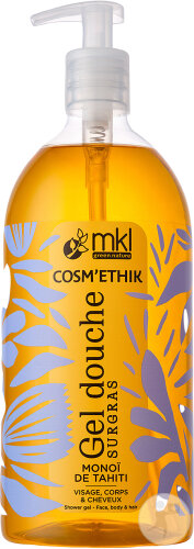 MKL Green Nature Cosm'Éthik Monoï De Tahiti Gel Douche Dermatologique Visage/Corps Flacon-Pompe 1l