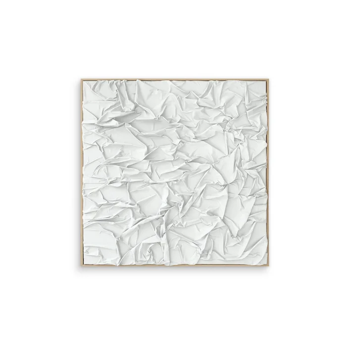 Studio Mykoda - SAHAVA Dune 2, 80 x 80 cm, weiss / Rahmen Kiefer natur