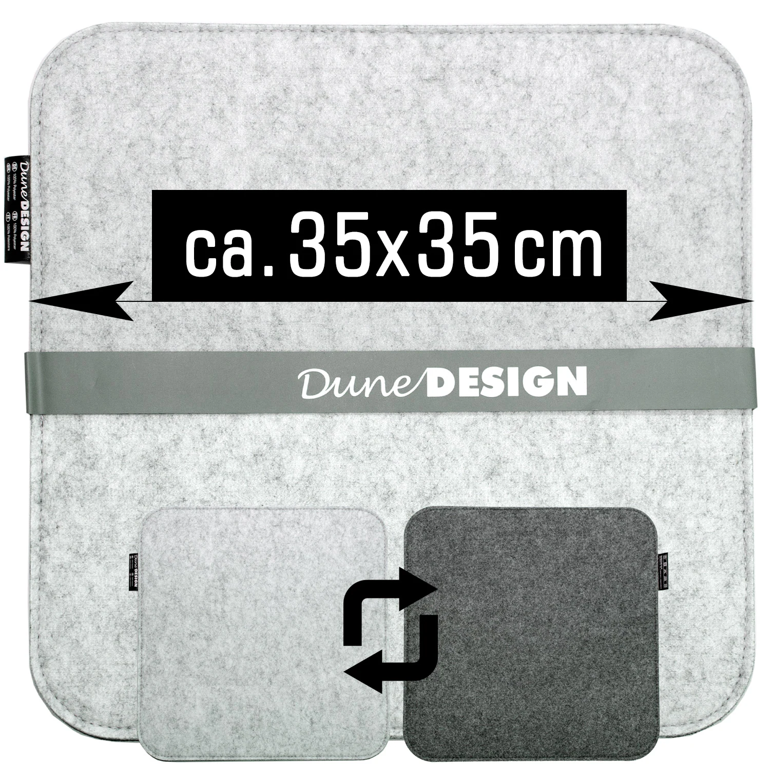 4 Eckige Filz Sitzkissen 35x35cm 8mm Stuhlkissen Leichte Sitzauflage Filzkissen
