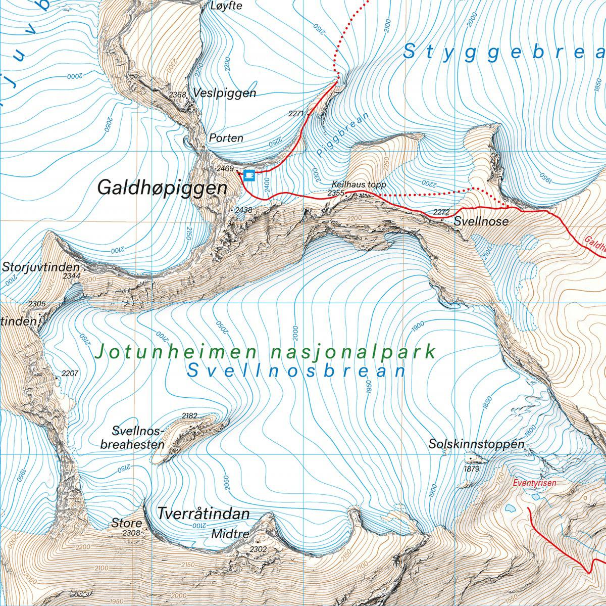 Calazo Høyfjellskart Jotunheimen