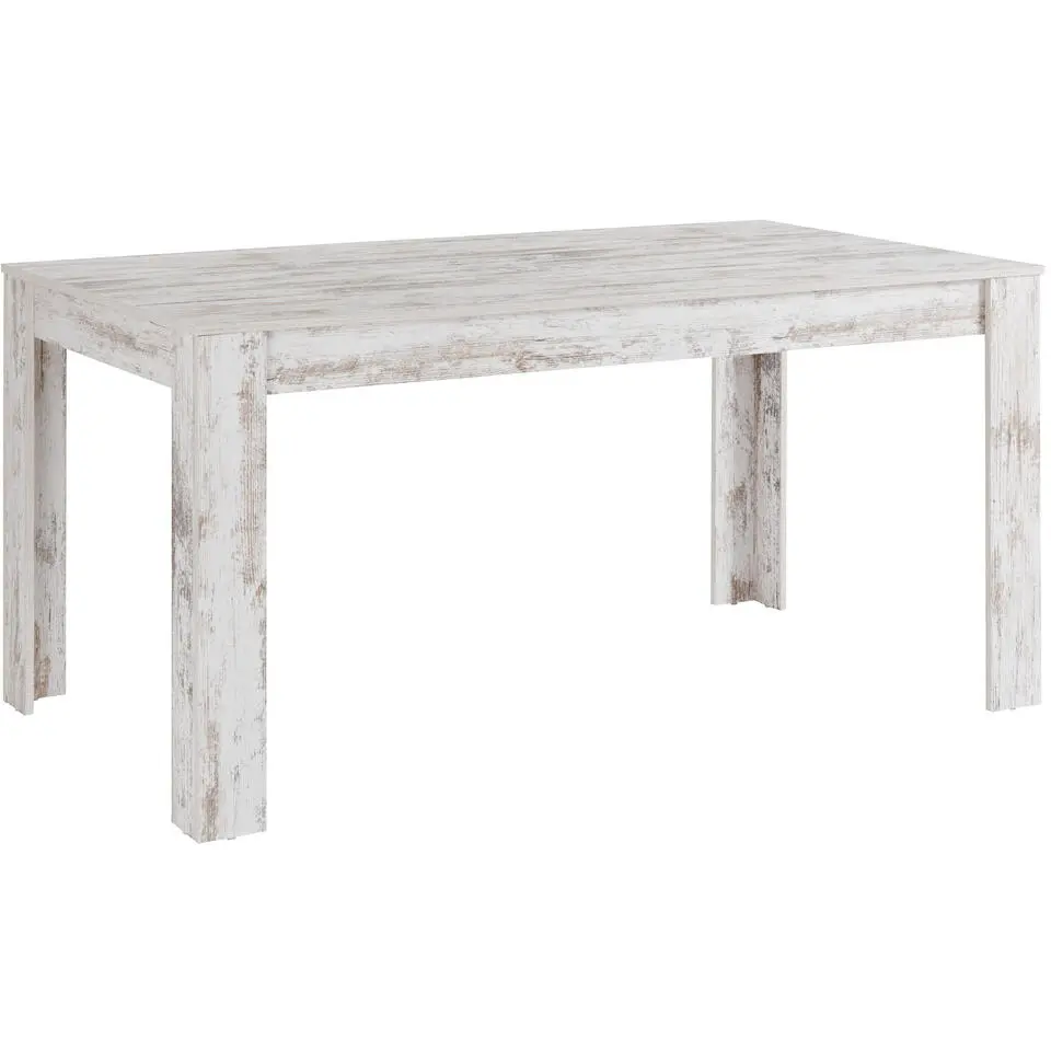 Lynn - Eettafel 160x90 cm 8 personen antiek witte MDF