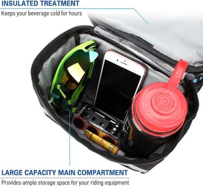 Stuurtas Fiets - Zwart - Afneembare Fietstas Stuur met Smartphone Houder - Waterproof - 3,5 Liter