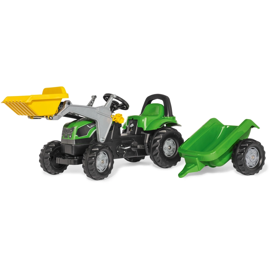 rolly®toys Kindertraktor rollykid Deutz-Fahr 5115 G TB mit Lader und Anhänger