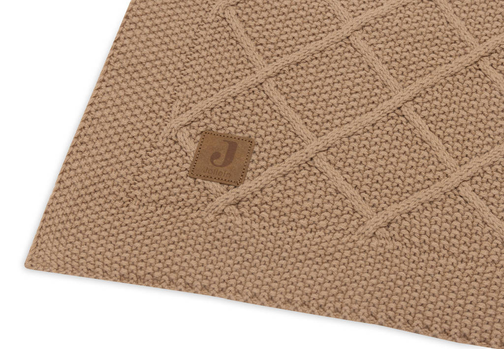 ledikantdekenCheck Knit Biscuit