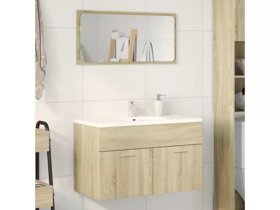 Armoire d'évier Chêne sonoma 80x38,5x46 cm Aggloméré